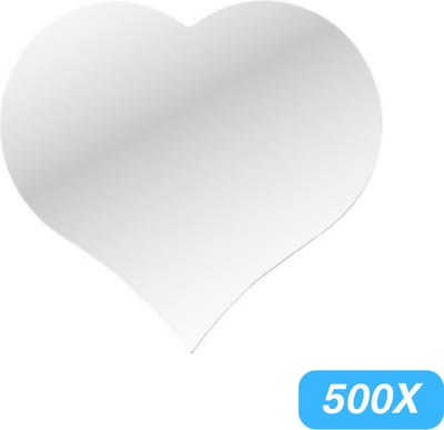 Stickers - "Zilveren Hart" - 500 Stuks - 45mm x 40mm - Etiket - Sluitzegel - Etiketten - Sluitstickers - Zilver - Hart