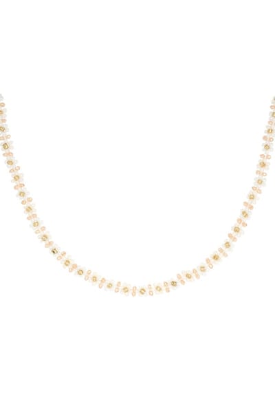 Bijoutheek Collier Bloemen Wit
