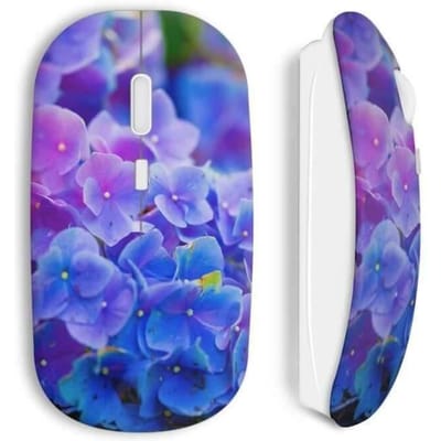 Souris Sans Fil Fleurs bleues