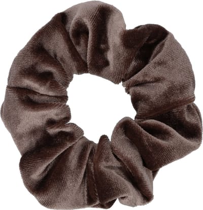 Kraagjeskopen.nl Scrunchie Velvet donker taupé Haarelastiek Haaraccessoire - 1 stuk
