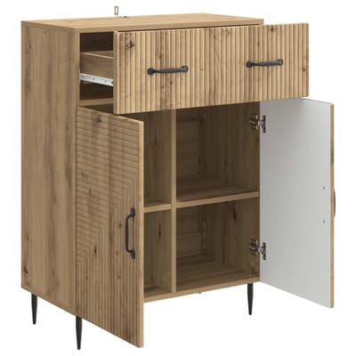 vidaXL - Dressoir - Artisanaal - eiken - 66 - x - 34,5 - x - 89,5 - cm - Bewerkt - hout