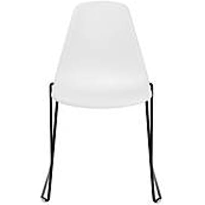 Topstar T2020 kuipstoel, sledeonderstel, ergonomische zitschaal, stapelbaar tot 4 stuks, zithoogte 450 mm, set van 2, zonder armleggers, wit/zwart
