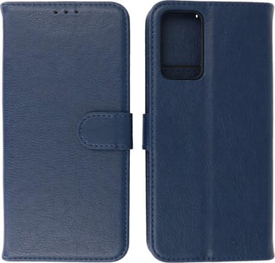 Oppo Reno 6 5G Hoesje - Book Case Telefoonhoesje - Kaarthouder Portemonnee Hoesje - Wallet Case - Navy