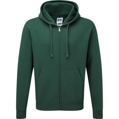 Russell Heren Authentieke Sweatshirt met volledige ritssluiting / Hoodie (Fles groen)