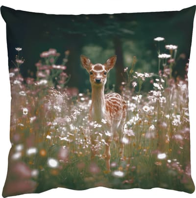 Sierkussens - Kussentjes Woonkamer - 50x50 cm - Hert - Wilde bloemen - Bos