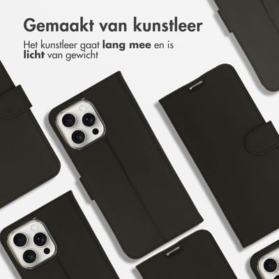 Accezz Hoesje - Geschikt voor Apple iPhone 16 Pro Max - Wallet Softcase Bookcase - Zwart