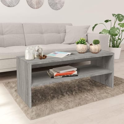 Salontafel - Bijzettafel - Woonkamer Inrichten - Grote Opbergruimte - 100 x 40 x 40 cm - Sonoma Grijs