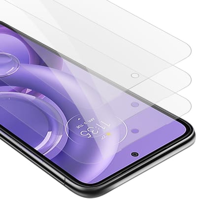 Cadorabo 3x Screenprotector geschikt voor Motorola EDGE 30 NEO - Beschermende Pantser Film in KRISTALHELDER - Getemperd (Tempered) Display beschermend glas in 9H hardheid met 3D Touch