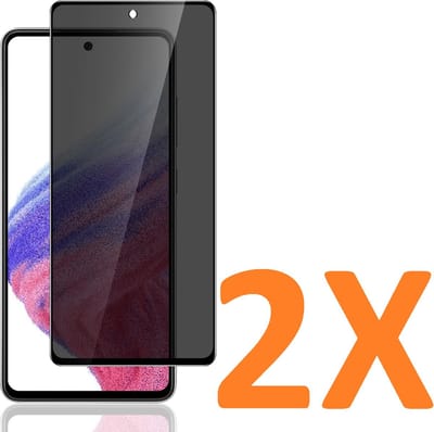 Screenprotector Glas - Privacy Tempered Glass Screen Protector Anti-Spy Geschikt voor: Samsung Galaxy A53 A536 5G - 2x