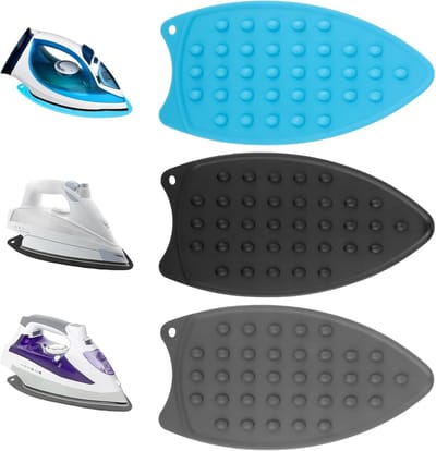 Strijkijzer accessoire - 3 stuks silicone strijkijzeropstel, silicone strijkijzeropstelmat, silicone strijkijzeropstel, strijkgaas, voor strijkplank, anti-slip strijkmat