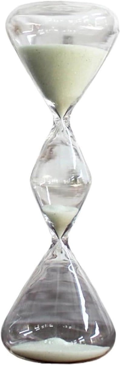 Zandloper Timer - Zandklok Decoratie - Visueel Tijd Bijhouden - Onregelmatig Glas - 10x10x10 mm - Wit
