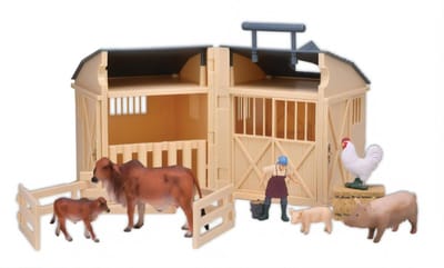 Collecta Gift Set / Paarden: SCHUUR met boer, boerderijdieren en accessoires,  in geschenkdoos