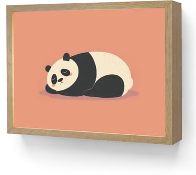 Wandlamp 40x30 cm - Oplaadbaar - Panda - Slaap - Oranje - Wandlampen binnen woonkamer - Slaapkamer lamp - Decoratieve nachtlamp - Vloerlamp draadloos