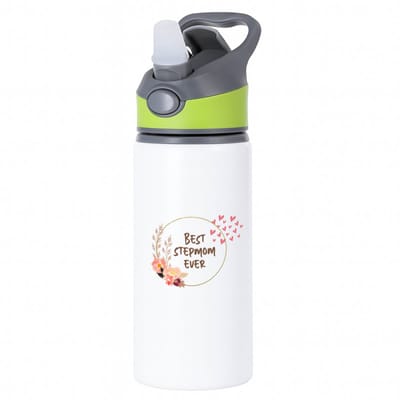 Hacebo® - Bonusmoeder cadeau - waterfles met rietje groen - Stiefmoeder cadeau - Bonusmama - Stiefmoeder cadeautjes - Moederdag cadeau - mamacadeautjes verjaardag - liefste mama - Bonusmama - Leuk kado om te geven - water fles - 650ML