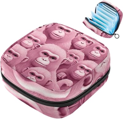 Maandverband Opbergtas - Menstruatie Portemonnee - Dagelijkse Benodigdheden - Privacy Bescherming - 12 x 17 cm - Roze