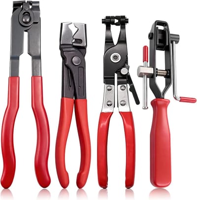 Dailygoods- Slangklemtang 4-delige set - Snijtang - Buistang - Hoogwaardig koolstofstaal - Antislip handgrepen - Auto-gereedschap voor slangklemmen - Gereedschapset