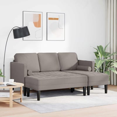 vidaXL - Bankstel - 2 - st - Taupe - Polyester