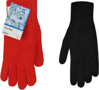 Handschoenen dames winter gebreid - binnenkant opgeruwd - prijs per 2 paar