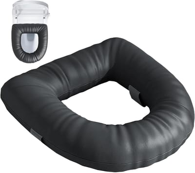 Toiletbril Kussen - Toiletverhoger Hoes - Meer Comfort - Waterdicht Elastisch - Standaard Maat - Grijs
