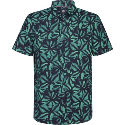 Petrol Industries - Heren Overhemd met all-over print Noche - Blauw - Maat L