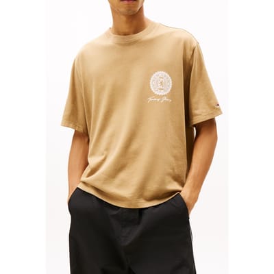 Tommy Hilfiger 90s Bills Ss Tee Dark Dune Taglia: S | T-shirt stampate Outlet | Uomo