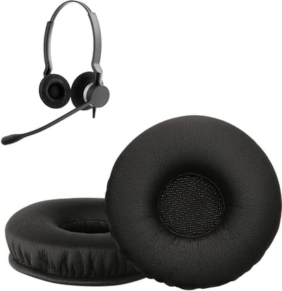 kwmobile 2x oorkussens geschikt voor Jabra Biz 2300 USB Duo / Biz 2300 QD / Biz 2300 USB MS - Earpads voor koptelefoon in zwart