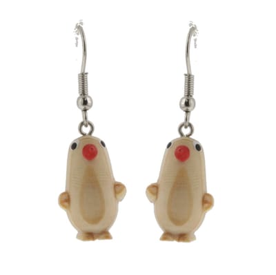 Behave - Oorbellen - Dames Oorhangers Hout Dierdesign Pinguïn - 3.5 cm