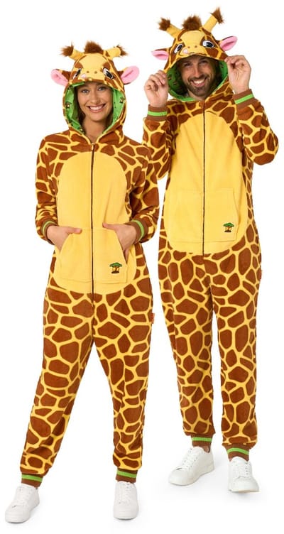 OppoSuits Giraffe Onesie - Unisex - Giraffe Fleece Jumpsuit - Carnavalskleding - Dieren Verkleedpak Voor Dames & Heren - Beige - M