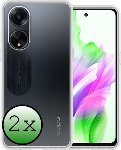 Hoesje 2 Stuks - Geschikt voor OPPO A98 - Sterk & Shockproof - Case Siliconen - Back Cover - Telefoon Hoes - Transparant