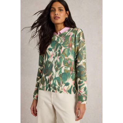 White Stuff Rosie Jumper Green Print Maat: 12 | Sweaters Outlet | Dames | Groen