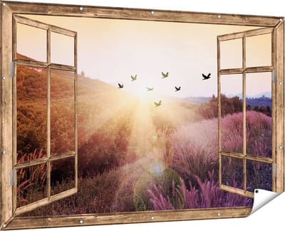 Gards Tuinposter Leeuw - Leeuwenkop - 90x60 cm - Tuindoek - Tuindecoratie - Wanddecoratie buiten - Tuinschilderij