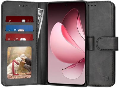 Hoesje geschikt voor Oppo Reno13 F 4G/5G / Reno13 FS 5G - Techsuit Diary Book Wallet Case - Zwart