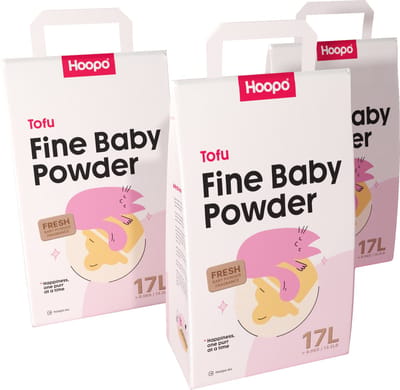 Hoopo Tofu Fine Babypoeder - Voor automatische kattenbakken - Volledig Stofvrij - 51 Liter - Klontvormende kattenbakvulling