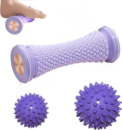 Massageballen voor voetmassageroller - Draagbare rubberen rollers voor plantaire fasciitis, voetboog en hielpijn verlichting, ideaal voor ontspanning en herstel