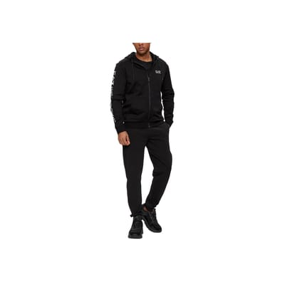 Emporio Armani Letterprint Capuchon Rits Lange Mouwen Sweatshirt Heren sweatshirt Zwart 8NPM13-PJ05Z-1200 S black