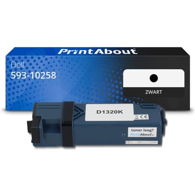 PrintAbout huismerk Toner 593-10258 (DT615) Zwart Geschikt voor Dell