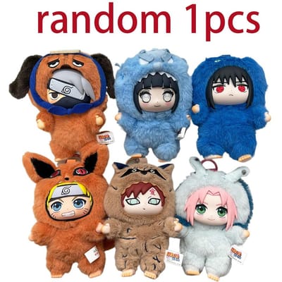 Toptoy Naruto Shippuden Beast Celebration Series Vinyl Figuur Pluche-achtige Textuur Blind Box Chibi Kakashi Sasuke Verzamelobject blue
