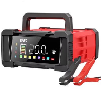 EAFC Industriele Acculader - 12V 20A 24V 10A - Reparatiemodus - Druppellader - Accu Lader voor Auto - Motor - Scooter - Boot - Camper - Rood