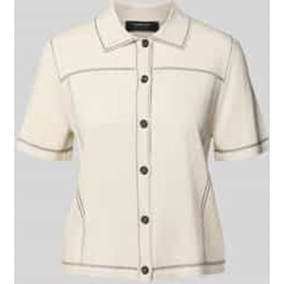 regular fit overhemdblouse met mix van viscose en kasjmier