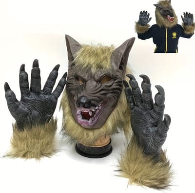 Halloween Masker - Volwassenen - Enge Maskers - Horror Masker - Wolf Masker en Handschoenen