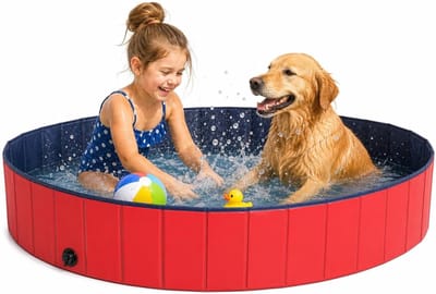 ZMR® Hondenzwembad - Hondenzwembaden - Hondenzwembad Opvouwbaar - Blauw/Rood - 80mc x 80cm x 20cm
