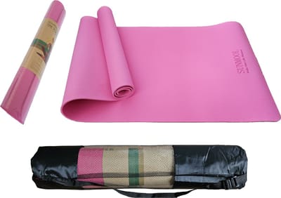 SUNMOOL Fitnessmat - Yogamat - TPE - Eco Friendly - Non Slip - 183 x 61 x 0.6 cm - Roze