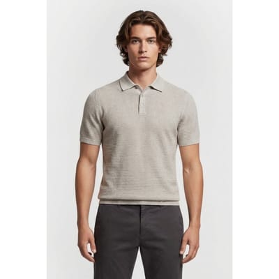 Dstrezzed Kostas Button Polo Ghost Grey Maat: XXL | Poloshirts Outlet | Heren | Grijs