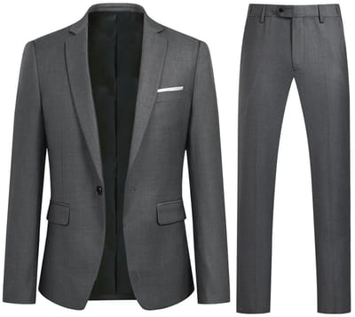 ALLTHEMEN Heren 2-Piece Suit - Zaken moderne casual jas pak - S
