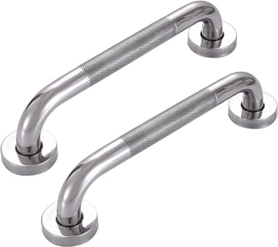 Antislip handgrepen voor de douche - 2 stuks, 30 cm lang, 2,5 cm breed - Roestvrij staal - Gestructureerd oppervlak - Veiligheidshandgrepen voor de badkamer - Geschikt voor toiletten en douches