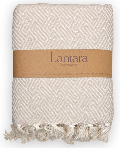 Lantara - Athene - Sprei Grand foulard - Zand Beige - Katoen - 150x250cm - Bedsprei