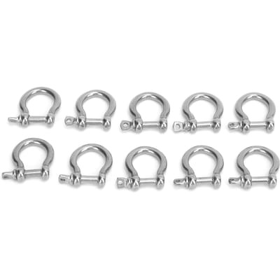 10 stuks Beugel RVS Hoge Hardheid D-ring Anker voor Kamperen Wandelen Buitensporten(M4 60kg Belasting ) white