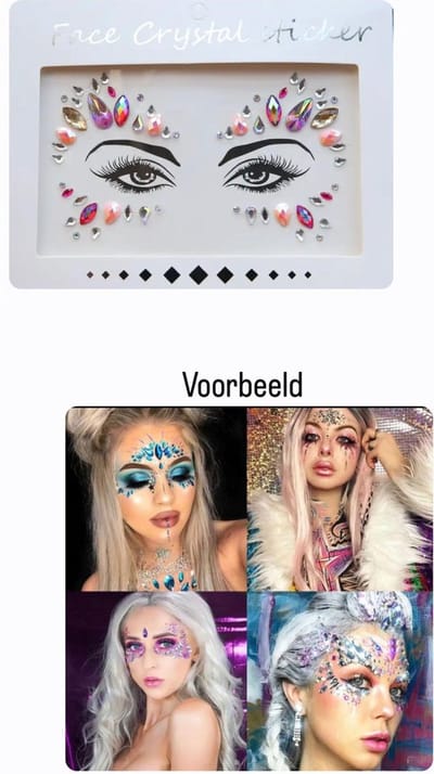 Akyol - Gezichtsjuwelen – gezichtsteentjes - gezicht glitters– diamantjes – carnaval- plak diamantjes- diamantjes voor gezicht - bohemian feest - bohemian – festival – gezichtsdecoratie – feest – decoratie - sticker - stickervel -glitte