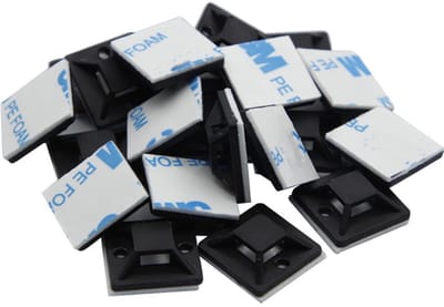 Dailygoods- Kabelclips Zelfklevend - 300 Stuks - 20 x 20 mm - Kabelbinders - Montagebeugel - Duurzaam - Vlamvertragend