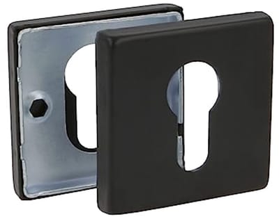 Sleutelplaat voor Vierkante Rozetten 54 x 54 mm Decoratieve Slotplaat voor Europrofielcilinder RVS Zwart